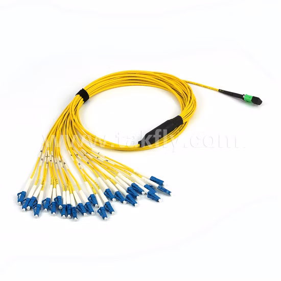 12f 24f MPO/MTP a LC Cable de conexión de fibra óptica monomodo