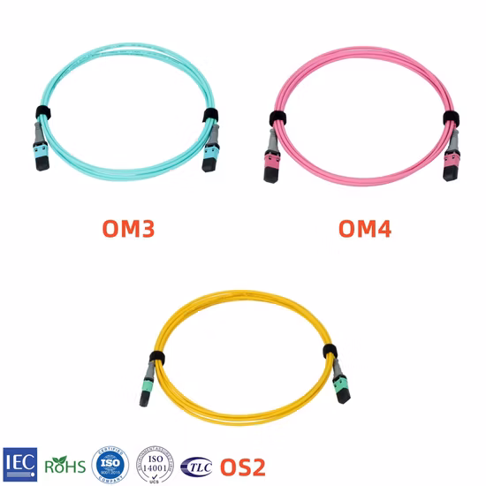 Cable de conexión de red multimodo Fcj Opto MTP y cable de fibra óptica flexible